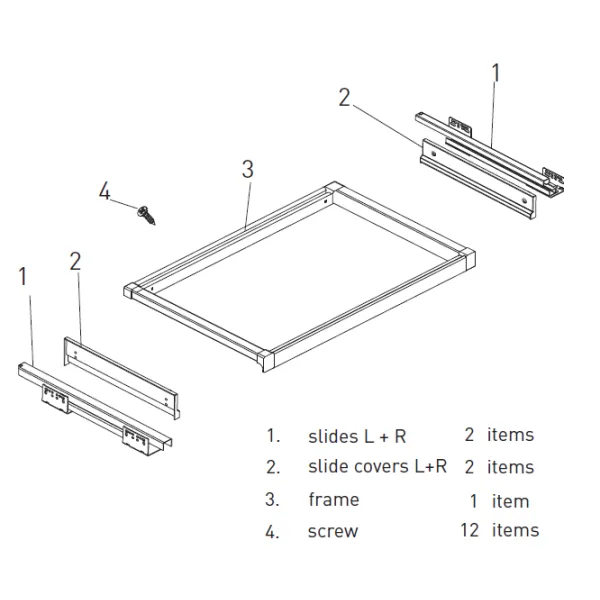 Kabykla kelnėms P800mm, ištraukiama švelniu uždarymu balta