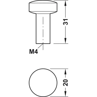 Rankenėlė taškinė H1340 Ø20x31mm, chromas