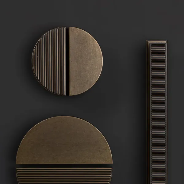 Handle Barrington Eclipse CC64mm L80mm dark bronze ribbed 
