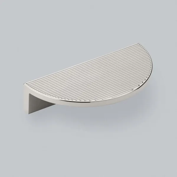Handle Barrington Eclipse CC64mm L80mm polished nickel ribbed 
