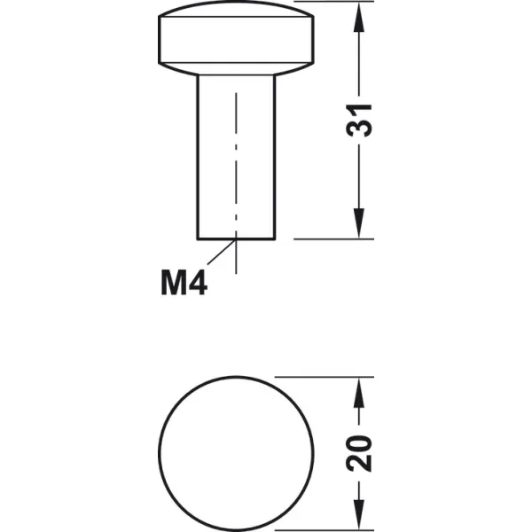 Rankenėlė taškinė H1340 Ø20x31mm, sendinta juoda