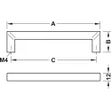 Furniture handle, Mitred handle, steel