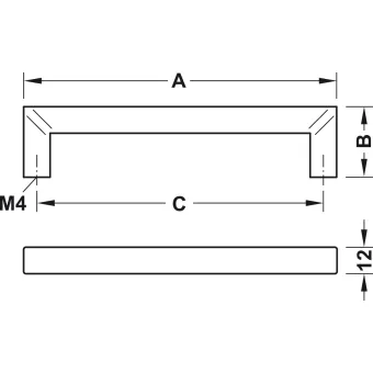 Rankenėlė CC128mm, L140mm, sendinta juoda