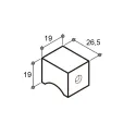 Knob PURA 19x19x26mm aluminum black matt
