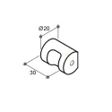Knob FOCUS Ø22mm H30mm aluminum white matt
