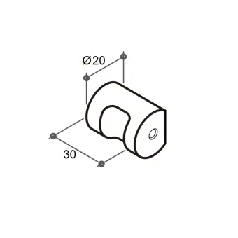 Rankenėlė vieno taško FOCUS Ø22mm, H30mm, aliuminis juoda matinis