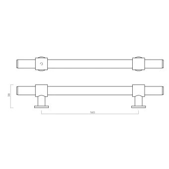 Handle Belgravia CC160mm L242mm brass 