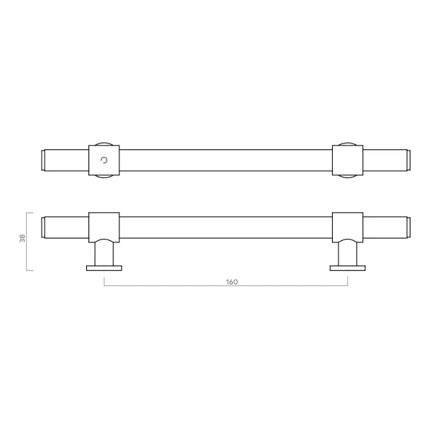 Handle Belgravia CC160mm L242mm polished dark bronze 