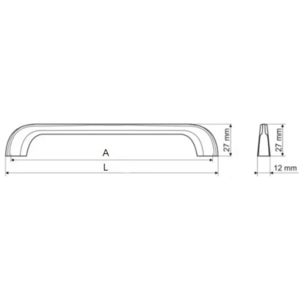 Handle CC320mm L337mm chrome 