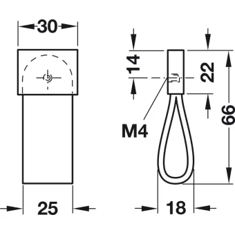 Rankenėlė 30x66mm, nerūdijančio plieno spalva/oda