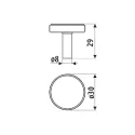 Knob Ø30mm matt chrome