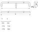 Rankenėlė CC832mm, L842mm, su struktūra, juoda