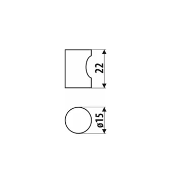 Knob Ø15mm, H23mm aluminum