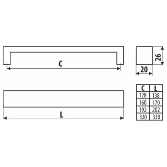 Handle CC128mm aluminum black