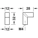 Rankenėlė taškinė LOFT 28x12mm, sendinta juoda