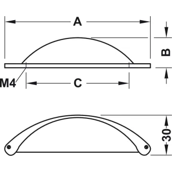 Rankenėlė CC64mm, 104x25mm, nerūdijančio plieno spalva