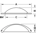Rankenėlė CC64mm, 104x25mm, sendinta juoda
