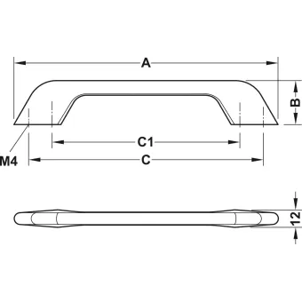 Furniture handle, D handle, zinc alloy