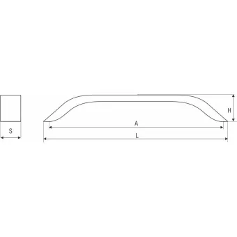 Handle CC160mm L182mm aluminum