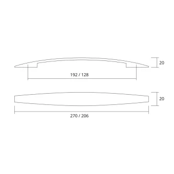 Handle CC128mm L240mm ARCH black