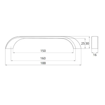 Handle CC160mm L188mm matt anthracite