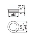 Rankenėlė Ø35/40mm, chromas