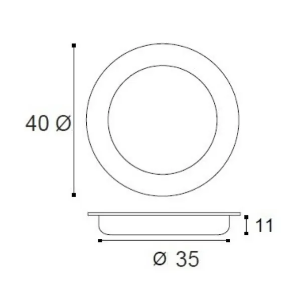 Recessed handle Ø40mm STYLUS white 