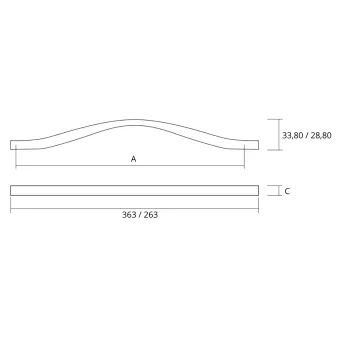 Rankenėlė CC192-224mm, L236mm, FLUID antracitas