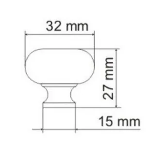 Knob Ø32mm matt chrome
