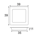 Recessed handle 39x39mm STYLUS stainless steel 
