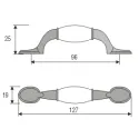 Handle CC96mm L127mm retro bronze ceramic 
