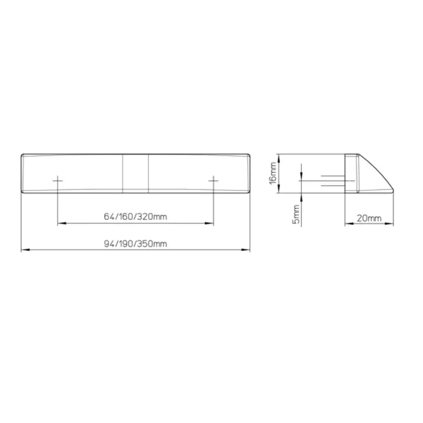 Rankenėlė CC320mm, L350mm, chromas