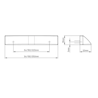 Handle CC320mm L350mm matt black 