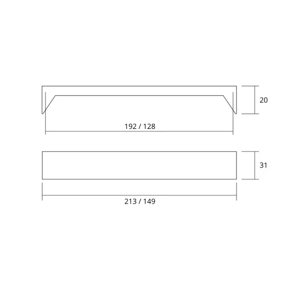 Handle CC192mm L213mm POST matt gold 