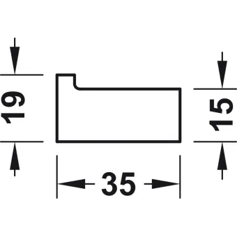 Pakabėlė 19x35mm, nerūdijančio plieno spalva