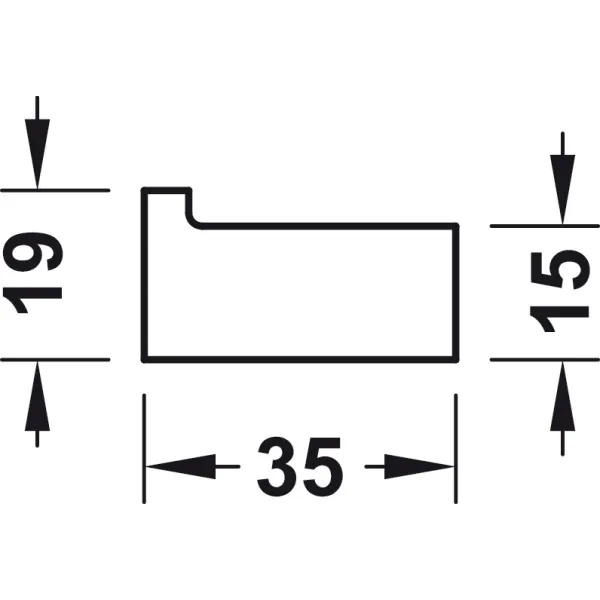 Pakabėlė 19x35mm, nerūdijančio plieno spalva