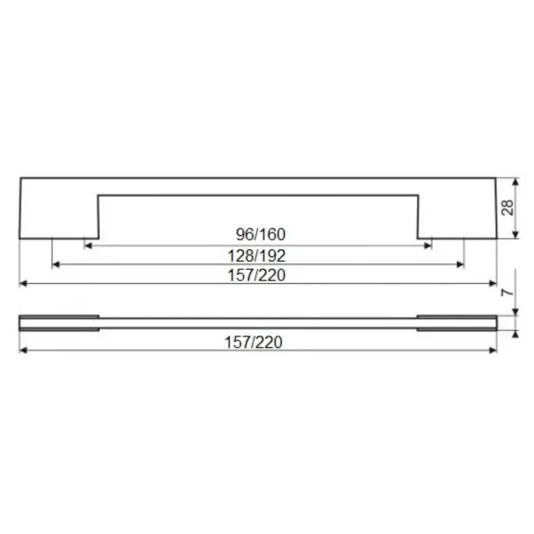 Rankenėlė CC96mm, L128mm, nerūdijantis plienas