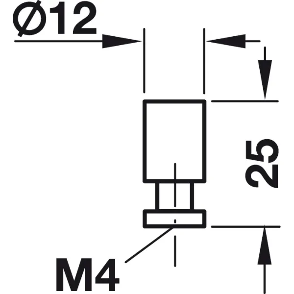 Rankenėlė taškinė Ø12mm, H25mm, chromas