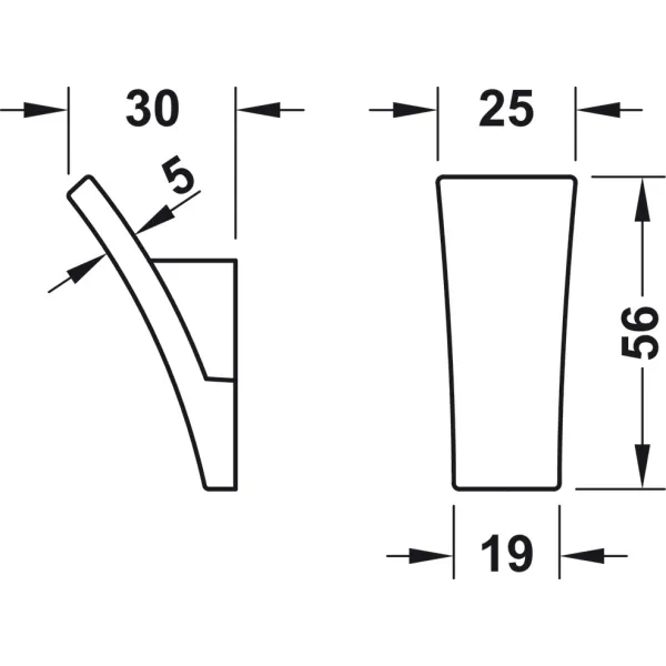 Pakabėlė 25x56 mat.juoda H