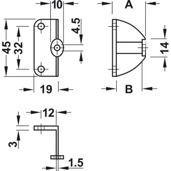 Adapter, For folding sliding door, zinc alloy