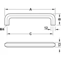 Rankenėlė H1710 CC96mm, L108mm, šlifuota juoda
