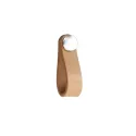 Pull-handle, leather, sand/white