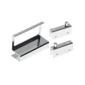 Hinge for glass door, U-type, with handle, chrome