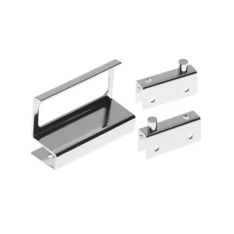 Hinge for glass door, U-type, with handle, chrome