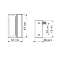 Hinge for glass door, U-type, with handle, matt chrome