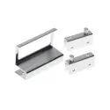 Hinge for glass door, U-type, with handle, matt chrome