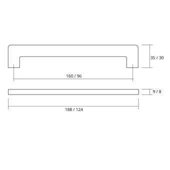 Rankenėlė CC96mm, L124mm, EDGE nerūdijantis plienas