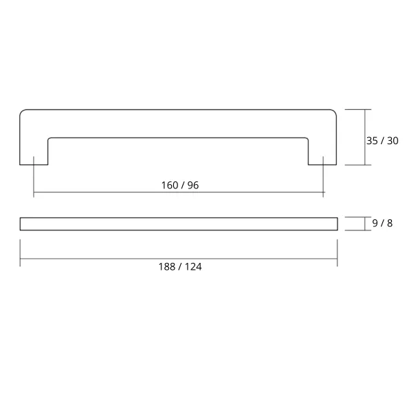 Rankenėlė CC96mm, L124mm, EDGE nerūdijantis plienas