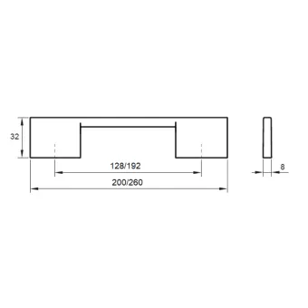 Handle CC128mm L200mm SPAZIO white