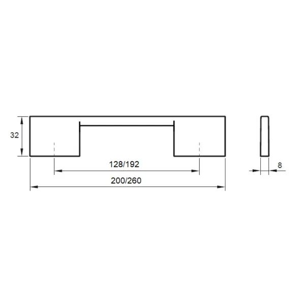 Rankenėlė CC192mm, L260mm, SPAZIO balta